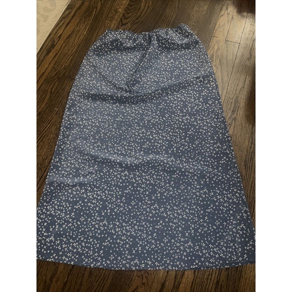 Vtg Floral Ditsy Modest Elasticized Waist Pull-On Maxi Bias Cut Skirt Large - Picture 4 of 7